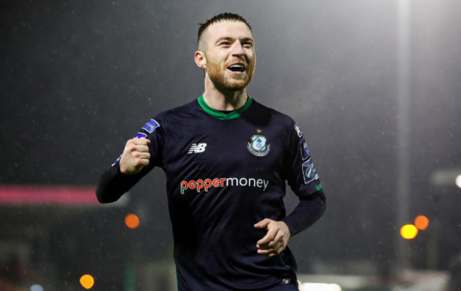 Jack Byrne celebrates after the game