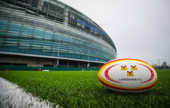 A view of a Lansdowne FC ball on the pitch