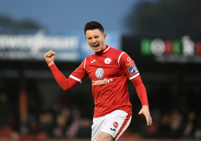 John Dunleavy celebrates his side's second goal