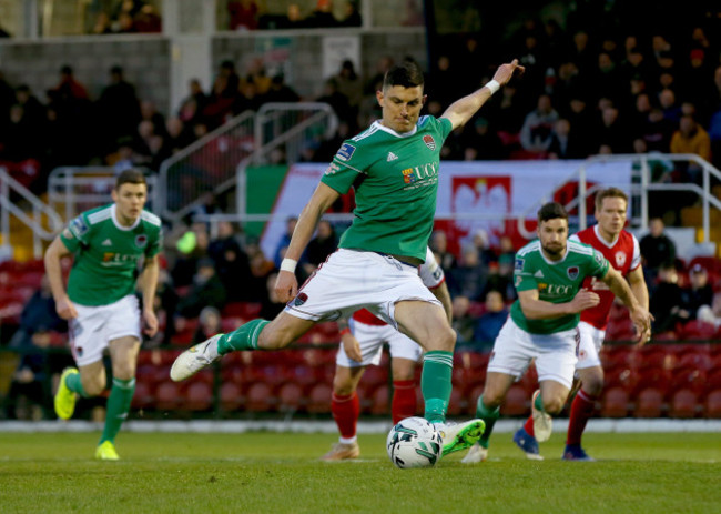 Graham Cummins scores a penalty