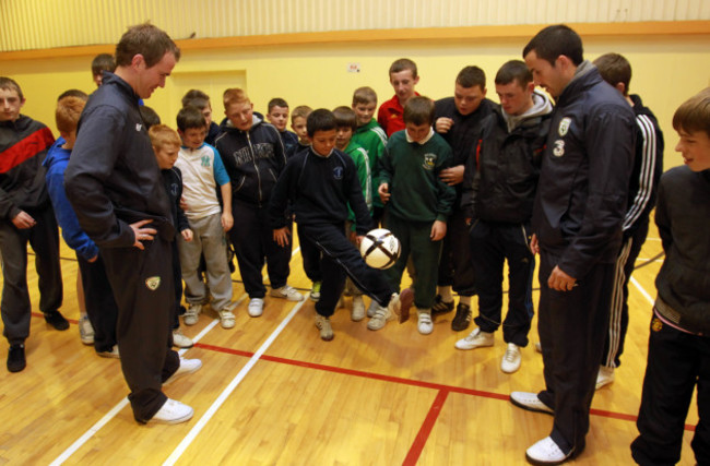 Glenn Whelan and Keith Fahey with Ali Reghba