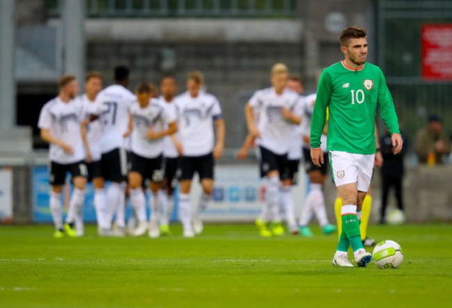 Ryan Manning dejected after his sides concedes an early goal