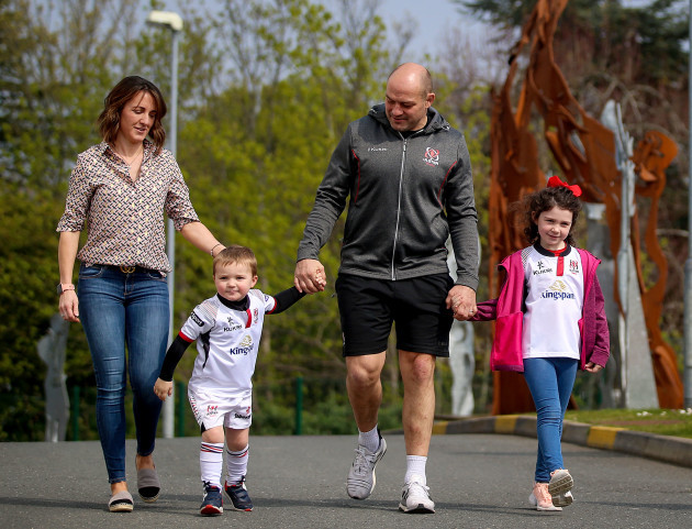 Rory Best with his wife Jodie, daughter Penny and son Richie