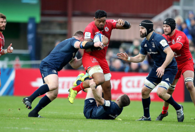 Joe Tekori with Cian Healy, Luke McGrath and Scott Fardy