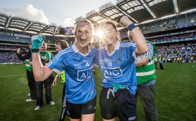 Rachel Ruddy and Lyndsey Davey celebrate