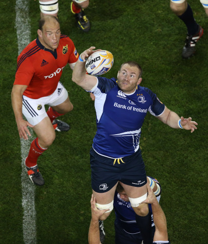 Leinster Damian Browne wins a lineout