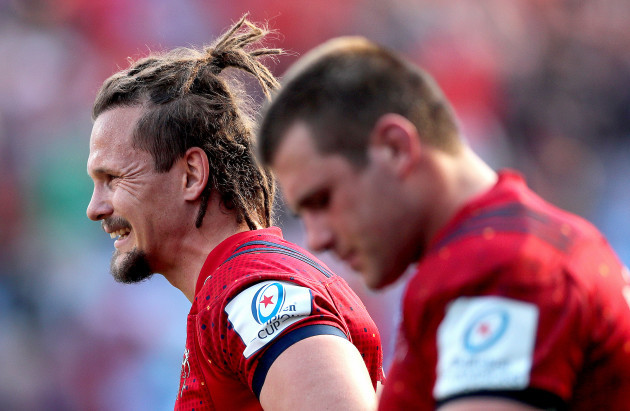 Arno Botha and CJ Stander dejected