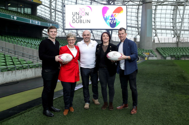 Gordon D'Arcy, Katherine Zaappone, Richie Fagan, Lindsay Peat and Nigel Owens