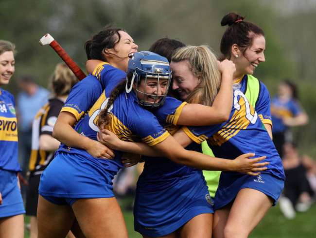 Tipperary players celebrate at the final whistle