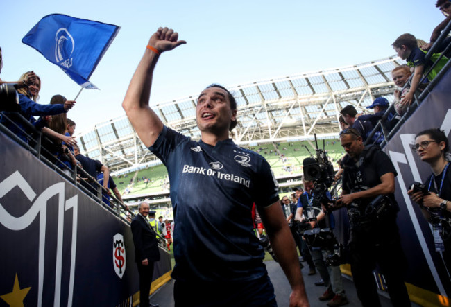 James Lowe celebrates after the game