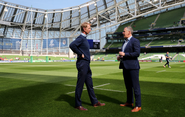 Leo Cullen and Guy Easterby before the game