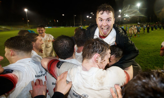 Ronan Quinn celebrates at the final whistle