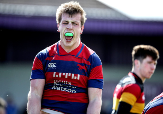 Cormac Daly celebrates turning over a scrum