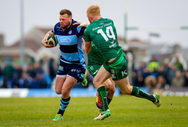 Owen Lane on his way to scoring a try