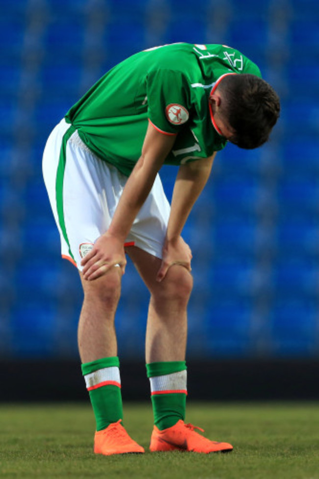 Troy Parrott dejected