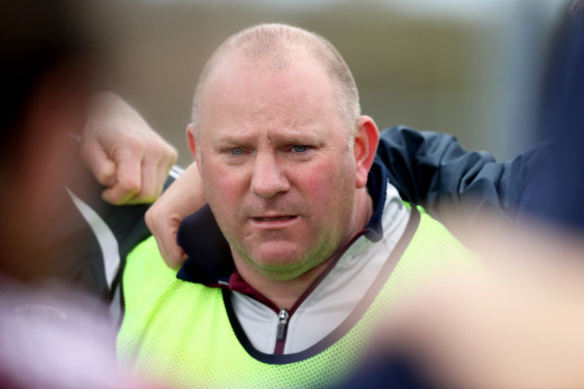 Stephen Glennon talks to his side after the game