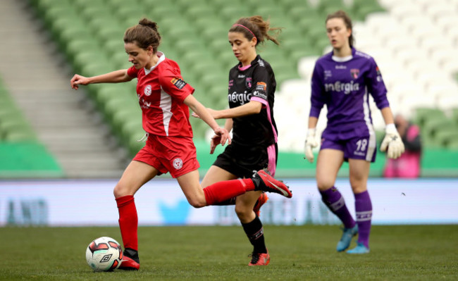 Leanne Kiernan scores the second goal of the game