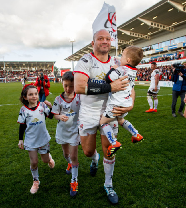 Rory Best after the game with his children