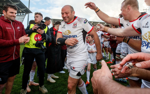 Rory Best leaves the field