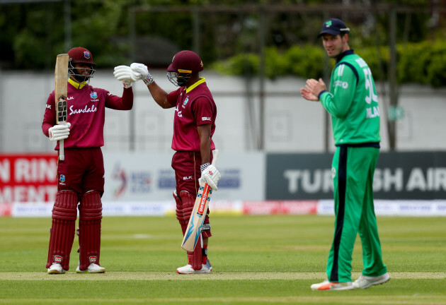 John Campbell celebrates his century with Shai Hope