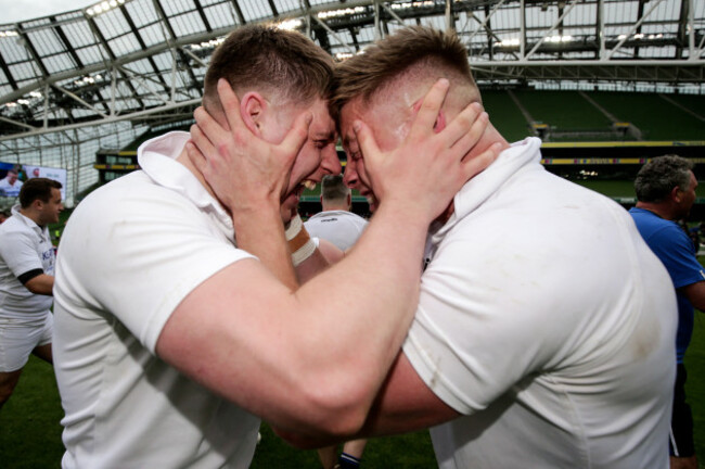 Diarmuid Aidan Moynihan celebrates with Liam O&rsquo;Connell