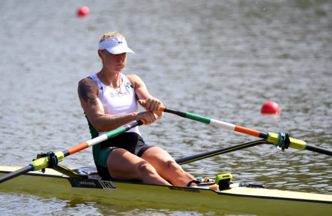 Sanita Puspure on the way to winning her heat