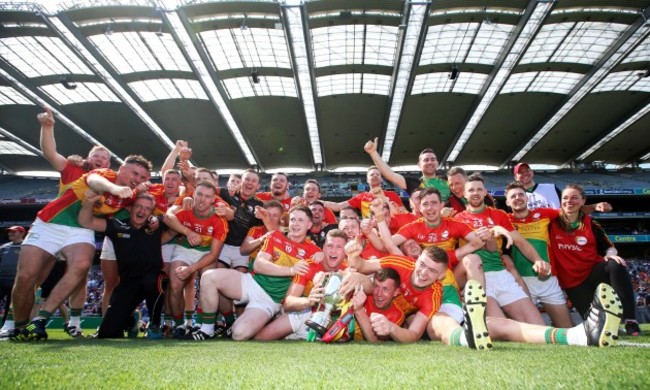 Carlow celebrate after the game