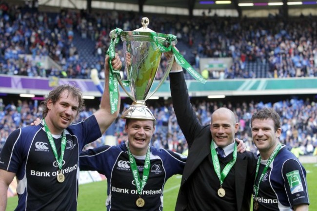 Rocky Elsom, Brian O'Driscoll, Felipe Contepomi and Gordon D'Arcy celebrate