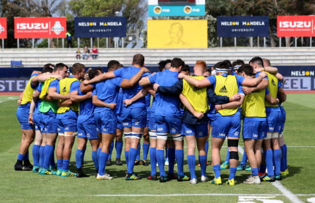 Leinster huddle during