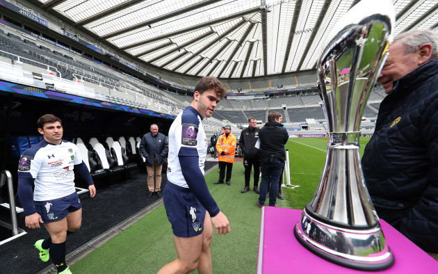 Damian Penaud and the Challenge Cup trophy