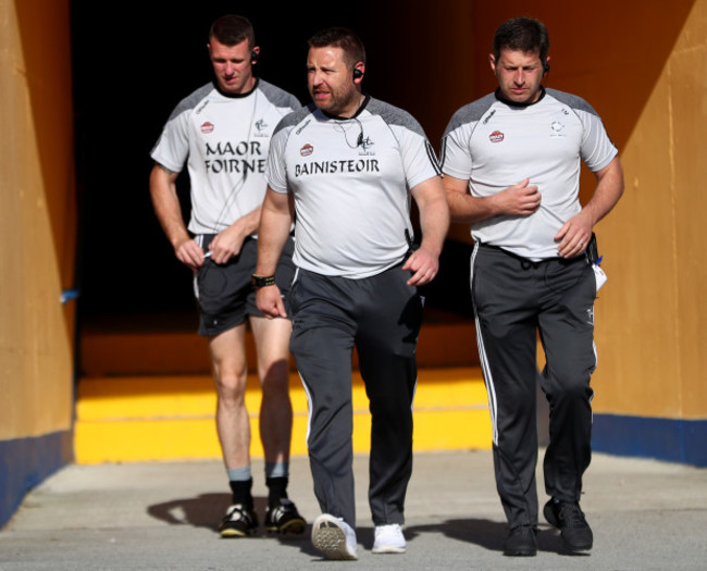 Ronan Sweeney and Enda Murphy with manager Cian O'Neil