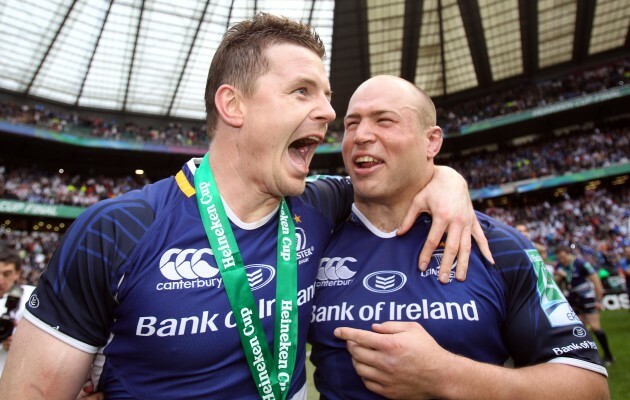 Brian O'Driscoll and Richardt Strauss celebrate