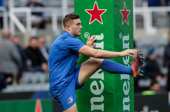 Jordan Larmour during the warm up