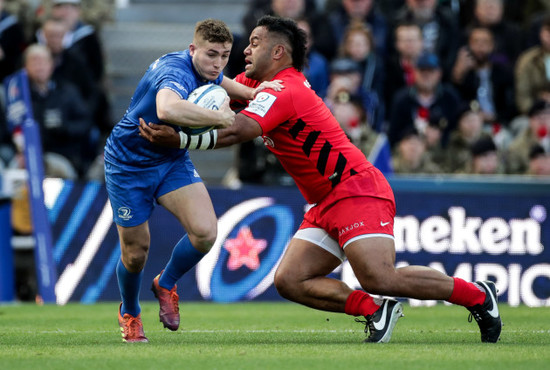 Jordan Larmour brushes Billy Vunipola aside