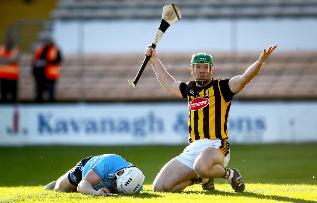 Paul Murphy reacts after fouling Liam Rushe to concede penalty