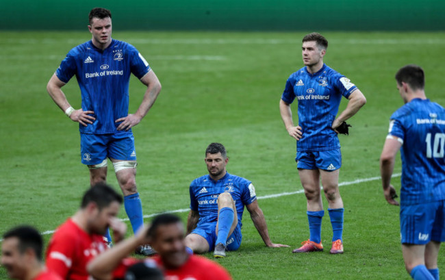 James Ryan, Rob Kearney and Luke McGrath dejected after the game