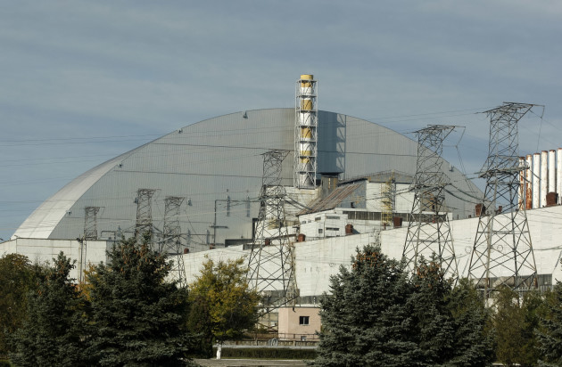 A solar power plant in the Chernobyl, Ukraine - 05 Oct 2018
