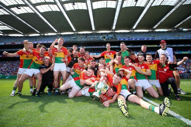 Carlow celebrate after the game