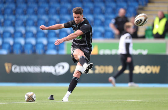 Adam Hastings during the warm-up