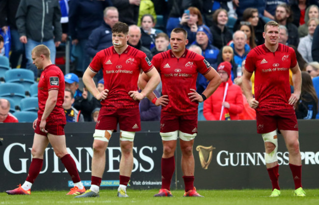 Keith Earls, Jack O'Donoghue, CJ Stander and Chris Farrell dejected at the final whistle