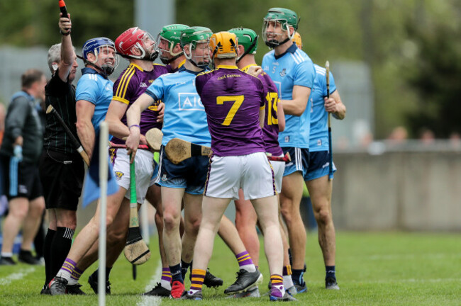 Tempers flare between the sides during the game