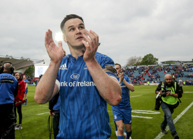 Johnny Sexton celebrates after the game