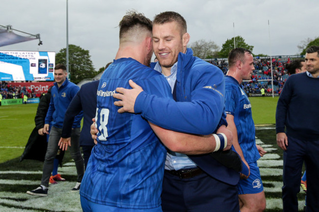 Andrew Porter celebrates with Sean O'Brien after the game