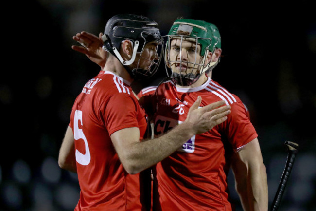 Christopher Joyce and Alan Cadogan celebrate after the game