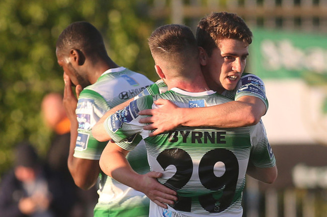 Dylan Watts celebrates scoring a penalty