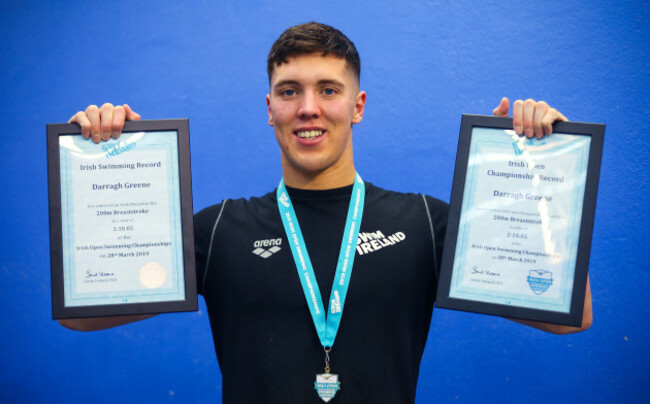 Darragh Greene breaks the Irish record for 200m Breastroke