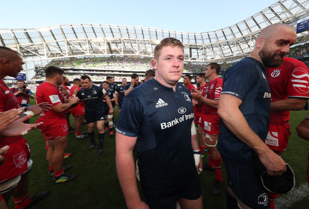 Leinster's Tadhg Furlong and Scott Fardy after the match
