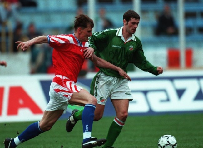 Alan Moore Lubos Kubik Republic of Ireland V Czech Republic 24/4/1996