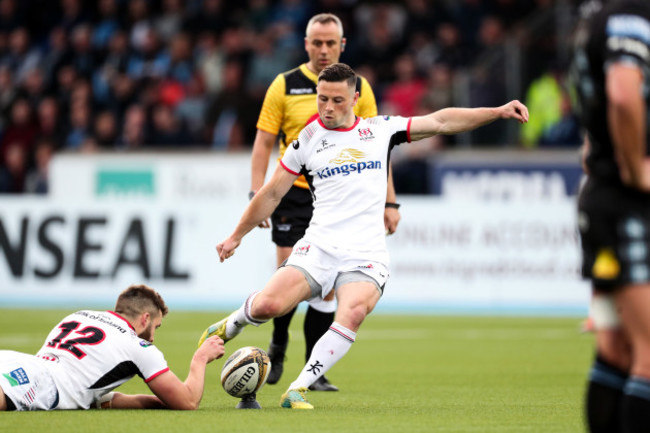 John Cooney kicks a penalty