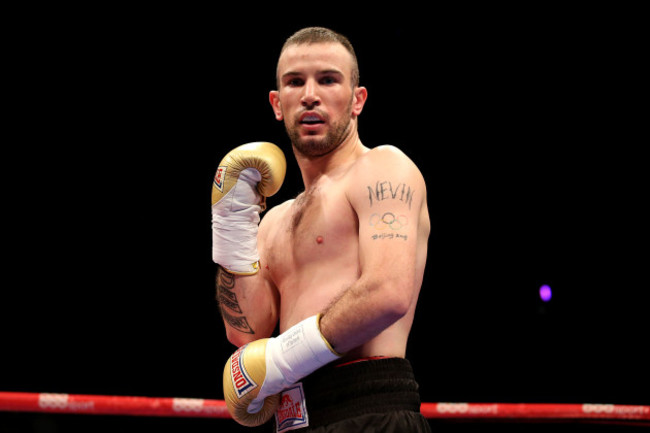 John Joe Nevin celebrates after a first round knockout